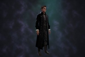 Black embellished cobalt overcoat 3